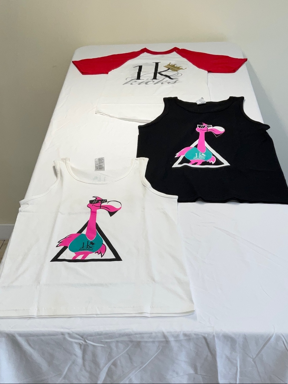 Kids Flamingo Graphic Tank Top - White and Black